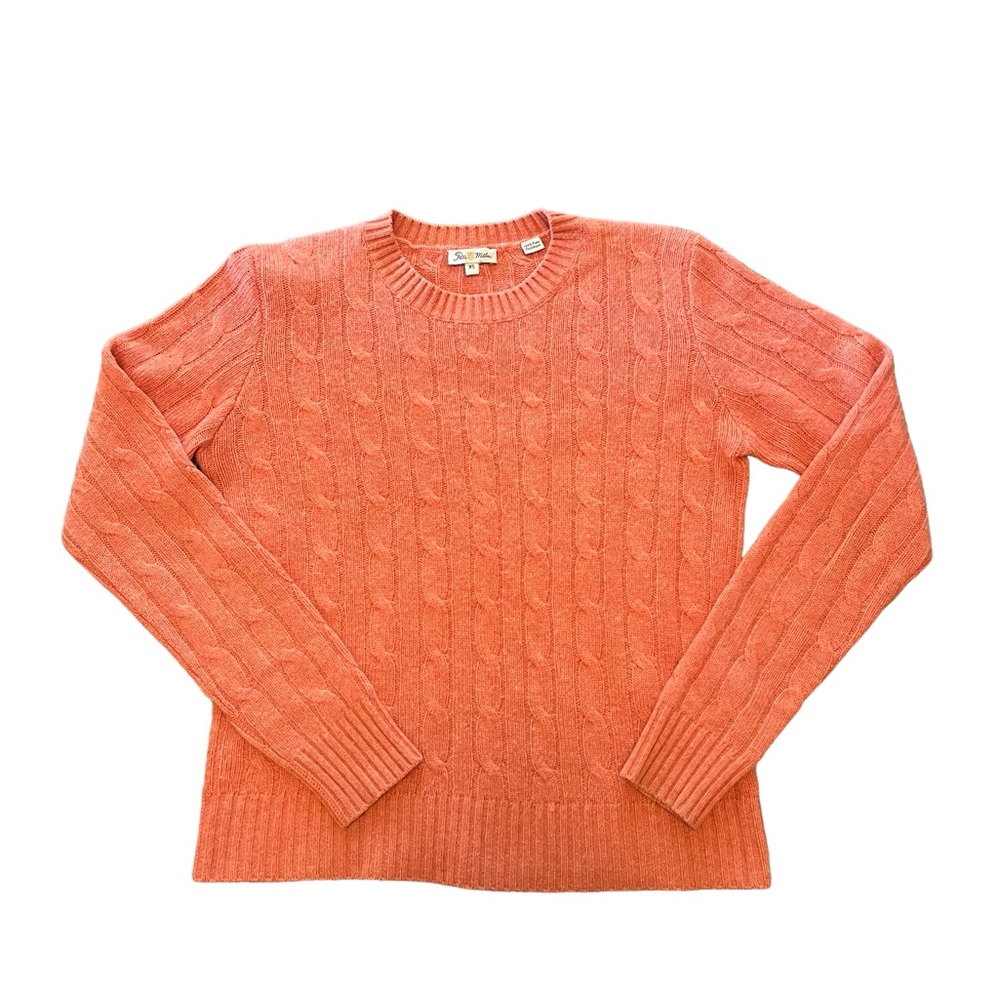 Peter Millar 100% Cashmere Orange Cable Knit Sweater, XS